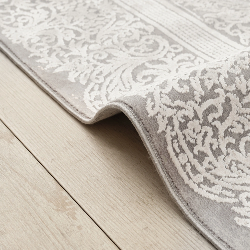 Kaşmir Halı Viskon Premium Alaz Gri 200x290 cm görseli 3
