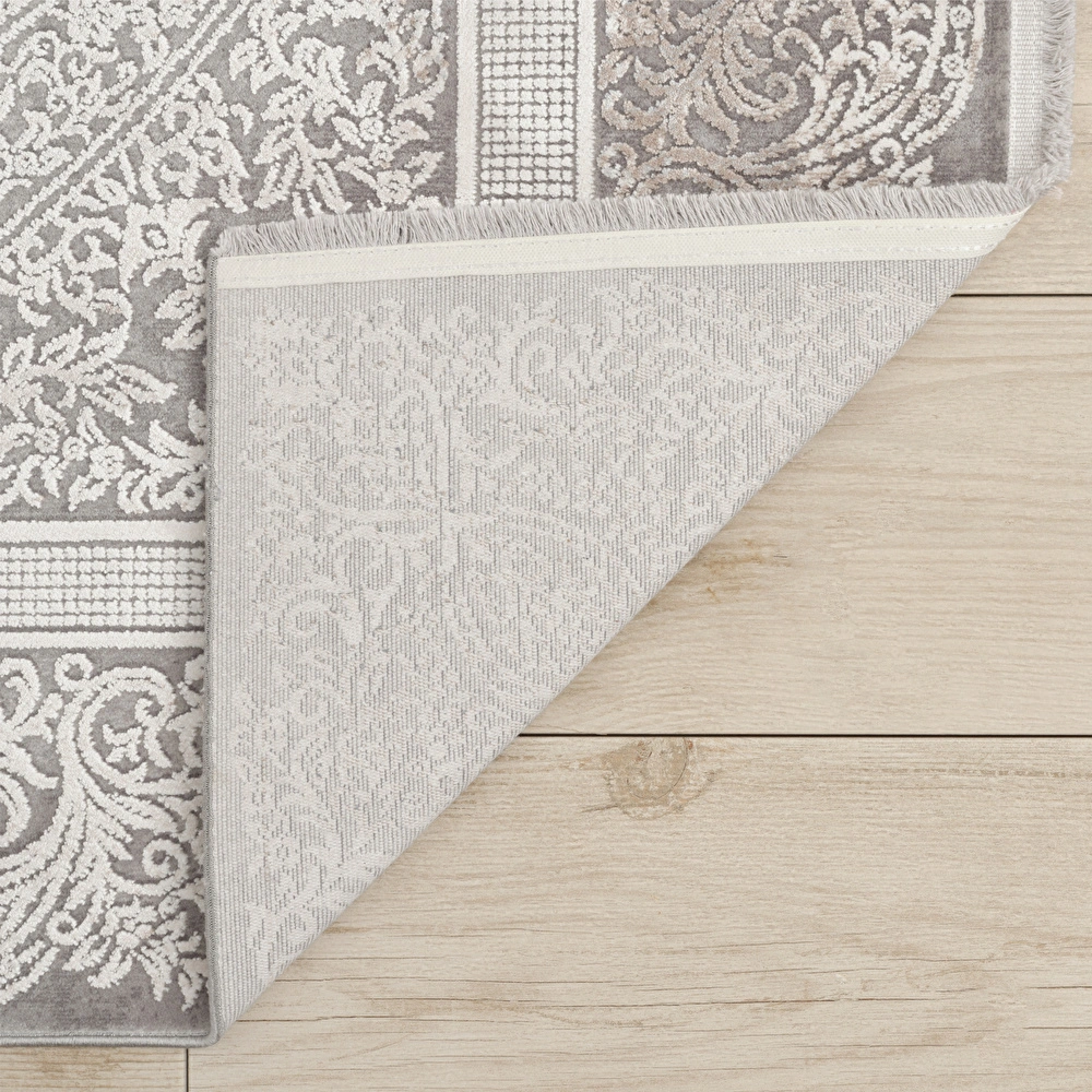 Kaşmir Halı Viskon Premium Alaz Gri 200x290 cm görseli 6
