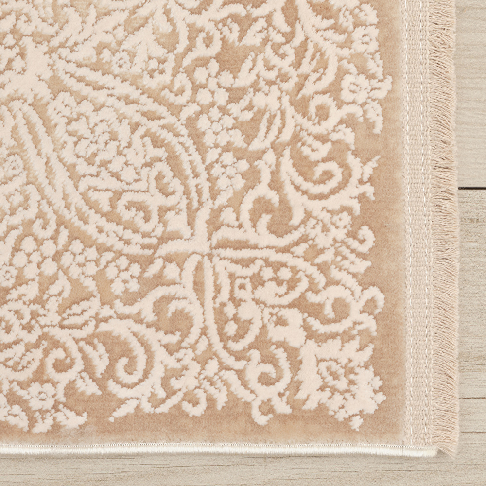 Kaşmir Halı Viskon Premium Alaz Bej 160x230 cm görseli 4