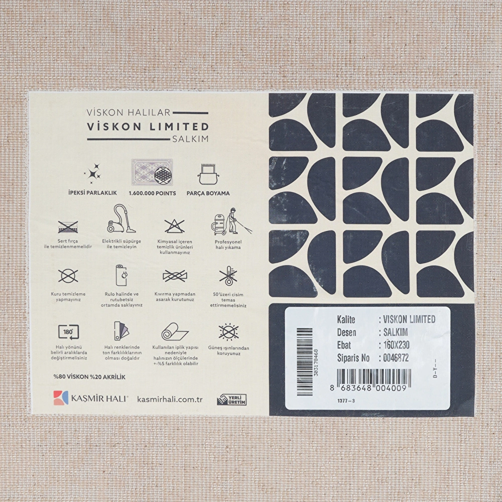 Kaşmir Halı Viskon Limited Salkım 200x290 cm görseli 7
