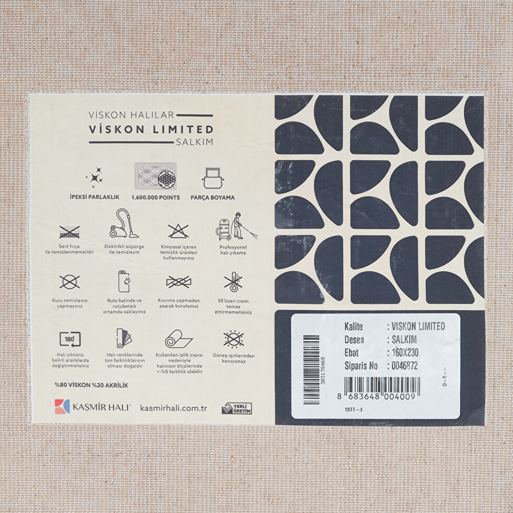 Kaşmir Halı Viskon Limited Salkım 240x340 cm görseli 7