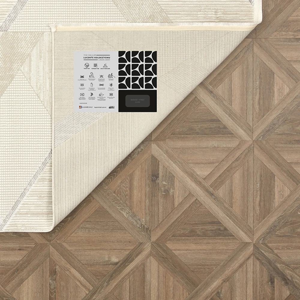 Kaşmir Halı 7/24 Lucente Lagos Gray 80x300 cm  görseli 6