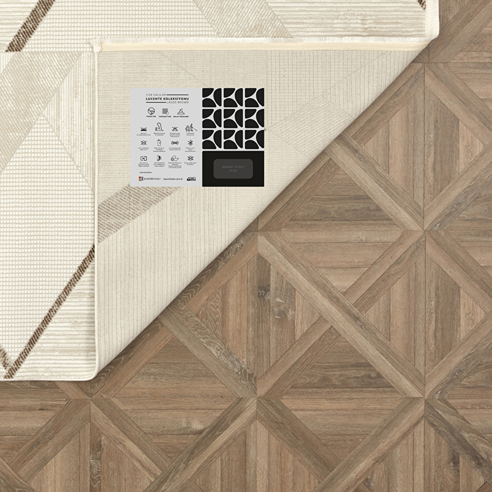 Kaşmir Halı 7/24 Lucente Lagos Brown 200x290 cm görseli 6