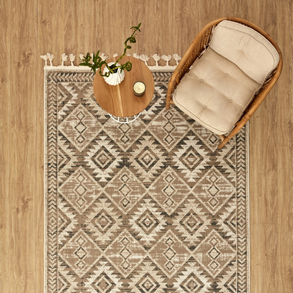 Kaşmir Halı 7/24 İskandinav Olaf White 160x230 cm görseli 1