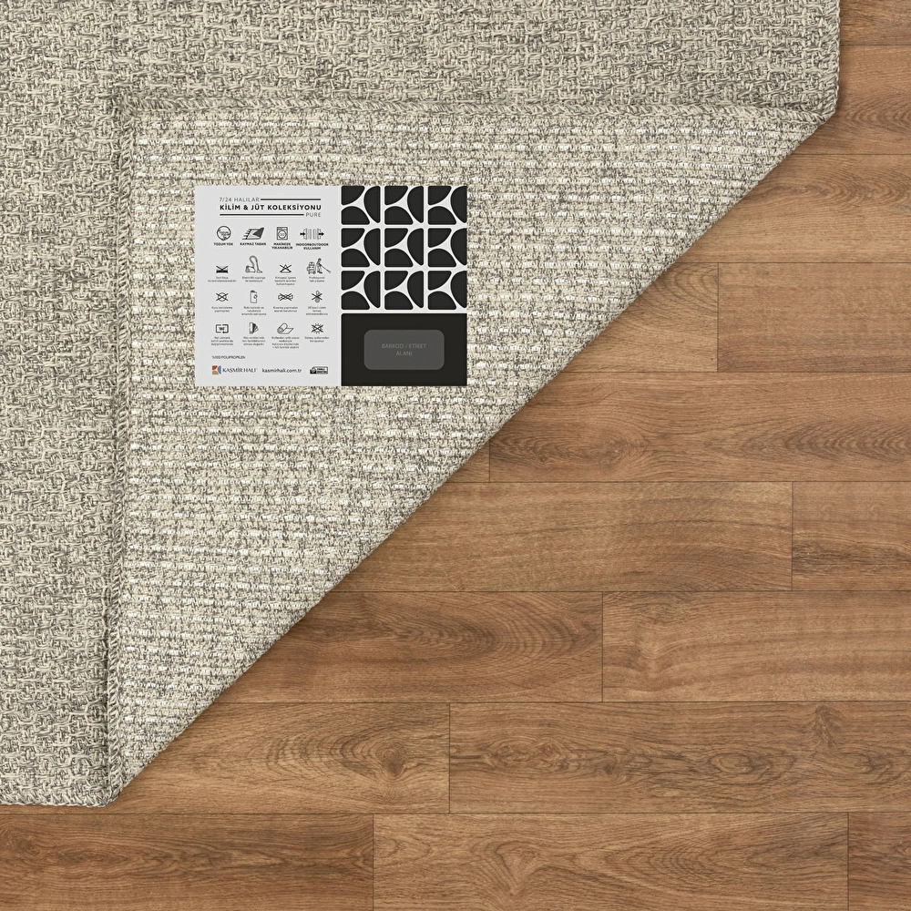 Kaşmir Halı 7/24 Kilim Jüt  Pure 120x180 cm  görseli 6