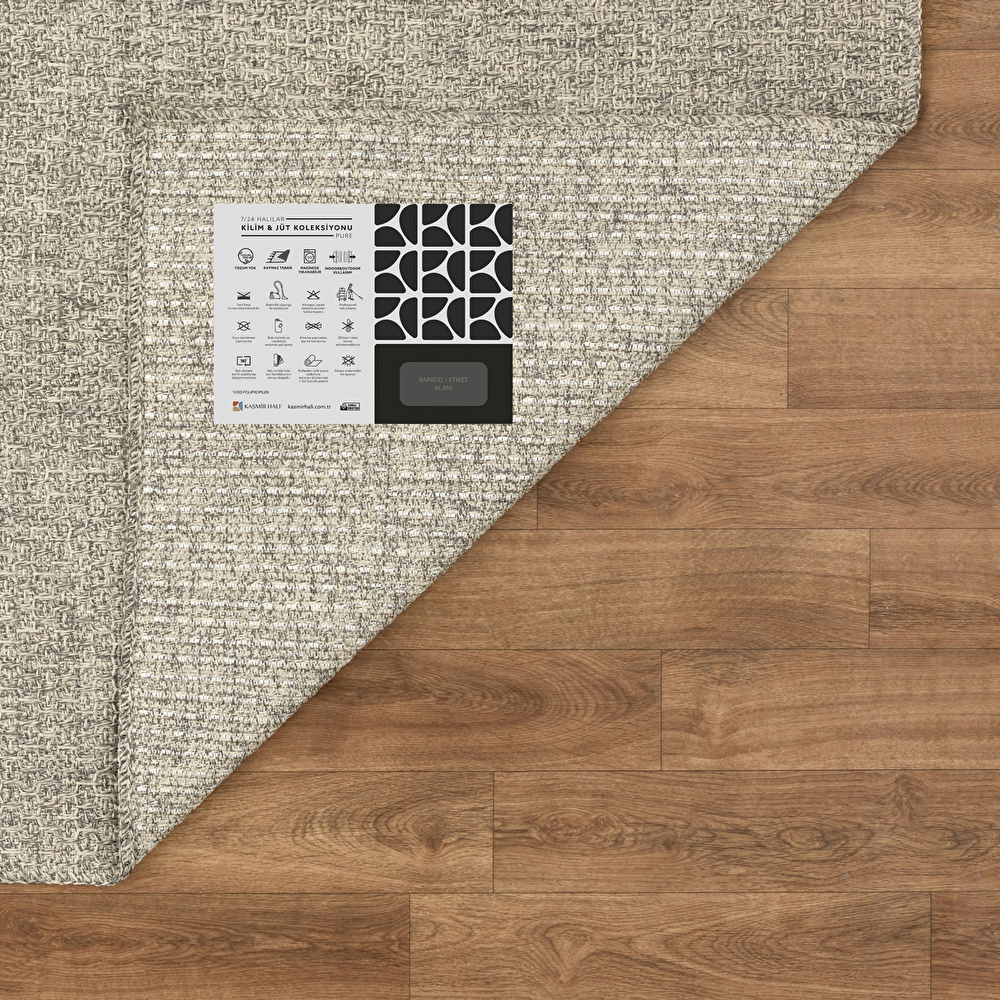 Kaşmir Halı 7/24 Kilim Jüt Pure 160x230 cm  görseli 6