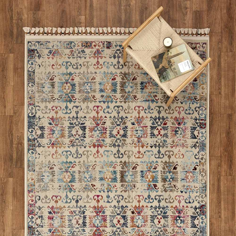 Kaşmir Halı 7/24 Kilim ve Jüt  Nakış 80x150 cm görseli 1