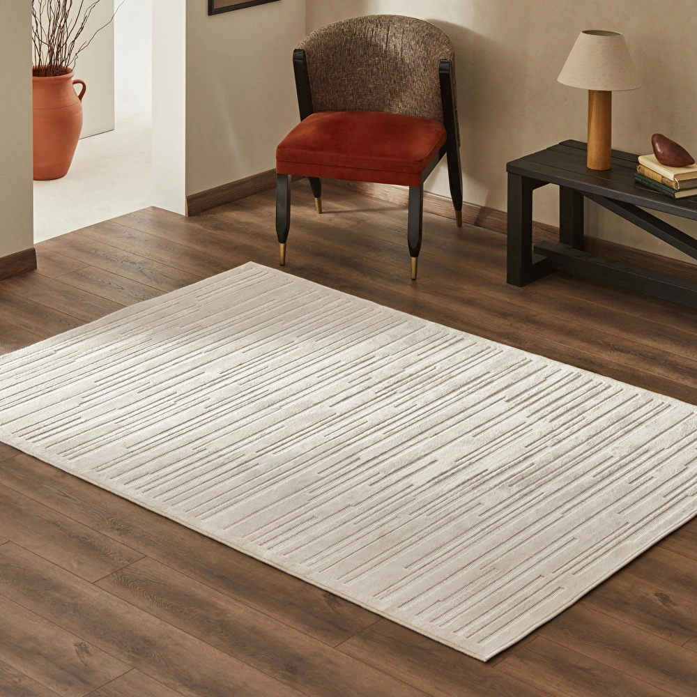 Kaşmir Halı 7/24 İskandinav Greata Beyaz 160x230 cm  görseli 1