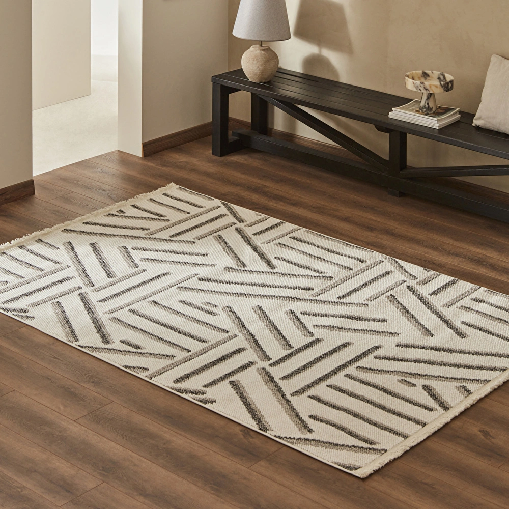 Kaşmir Halı 7/24 İskandinav Elegance Napoli Gri 120x180 cm görseli 1