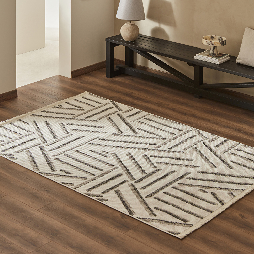 Kaşmir Halı 7/24 İskandinav Elegance Napoli Gri 200x290 cm görseli 1