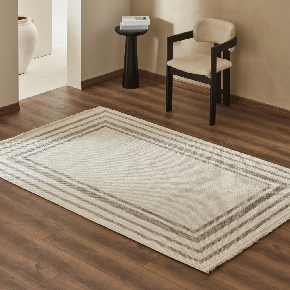 Kaşmir Halı 7/24 İskandinav Elegance Cenova Gri 80x150 cm görseli 1