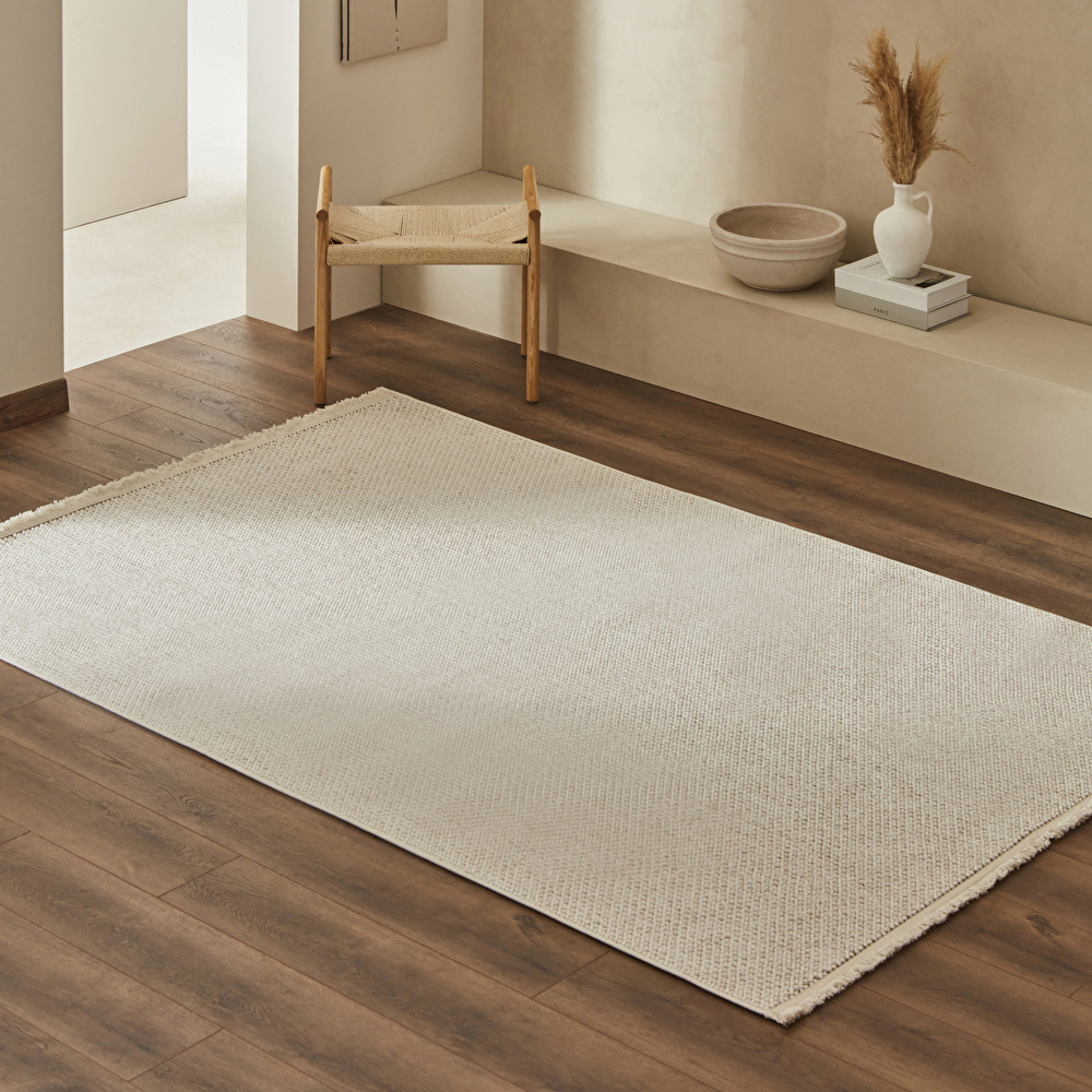 Kaşmir Halı 7/24 İskandinav Premium Linda Beyaz V2 80x150 cm görseli 1