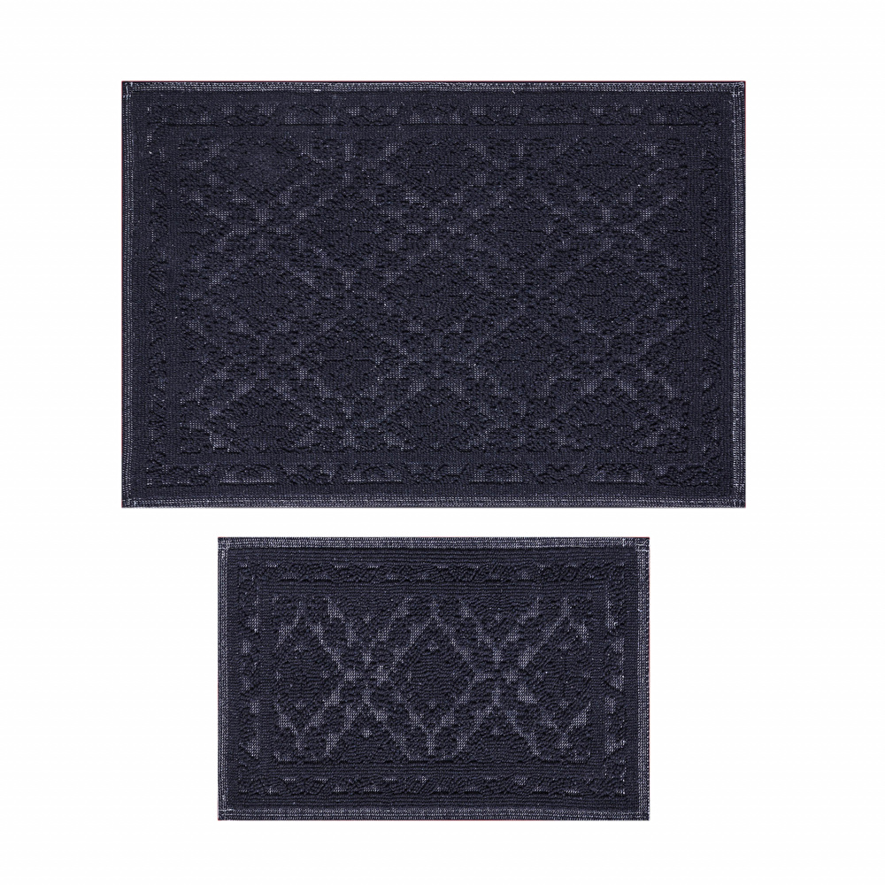 Kaşmir Home Vilma İkili Paspas Antrasit 60x90 cm-40x60 cm görseli 1