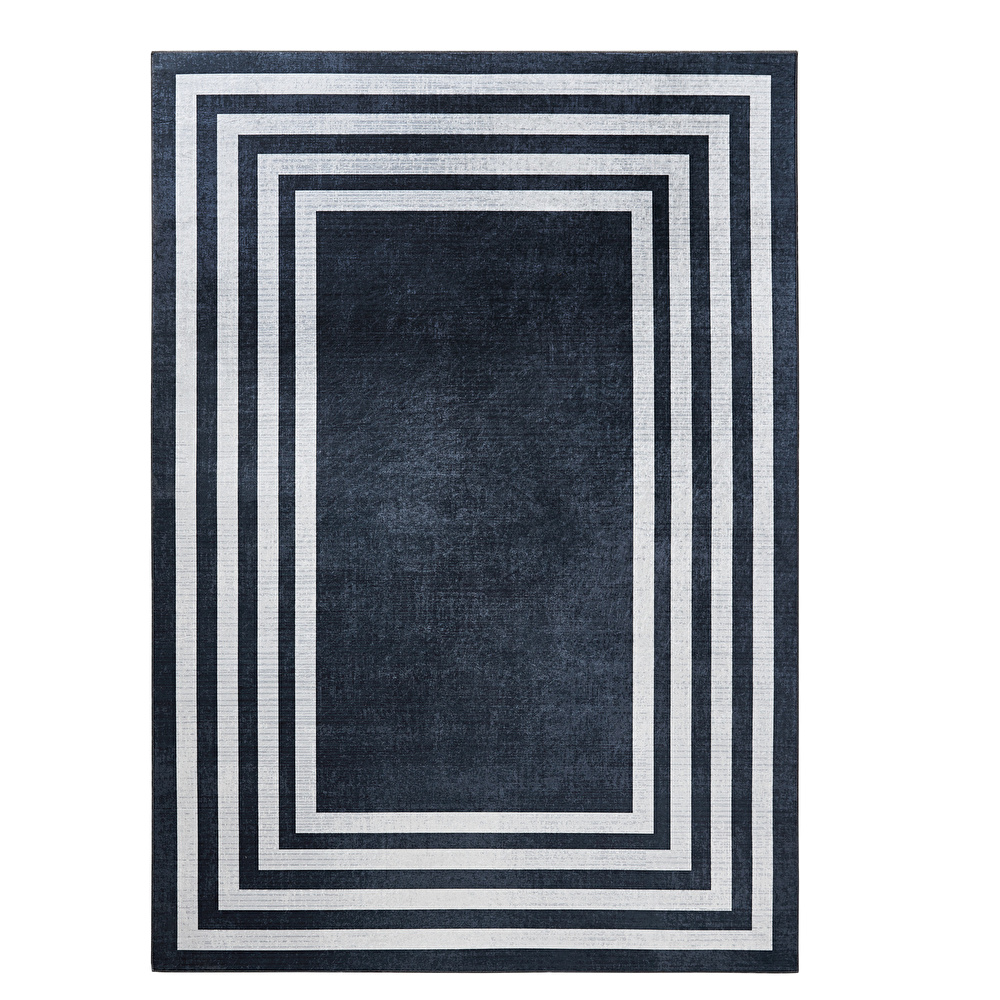 Sare By Kaşmir Halı Frame Black Yıkanabilir Kaymaz Taban 160x230 cm görseli 2