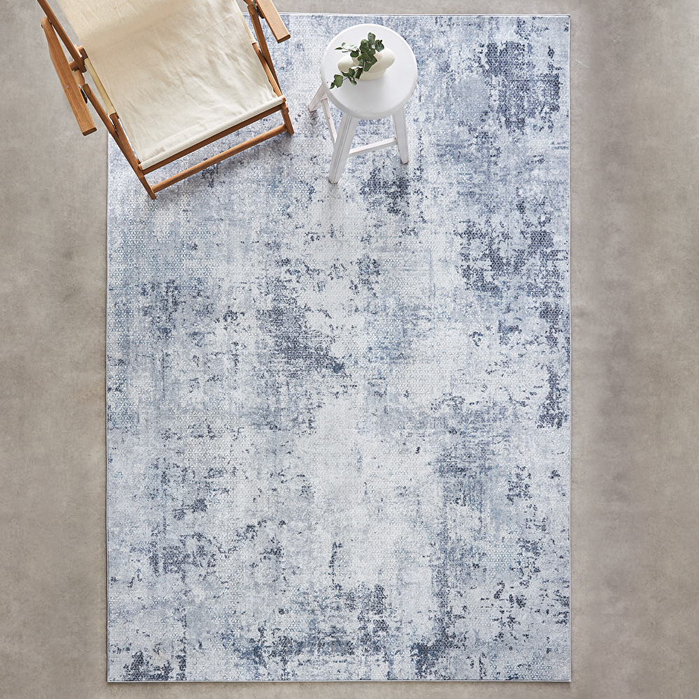 Sare By Kaşmir Halı Abstract Gray Yıkanabilir Kaymaz Taban 50x80 cm görseli 1