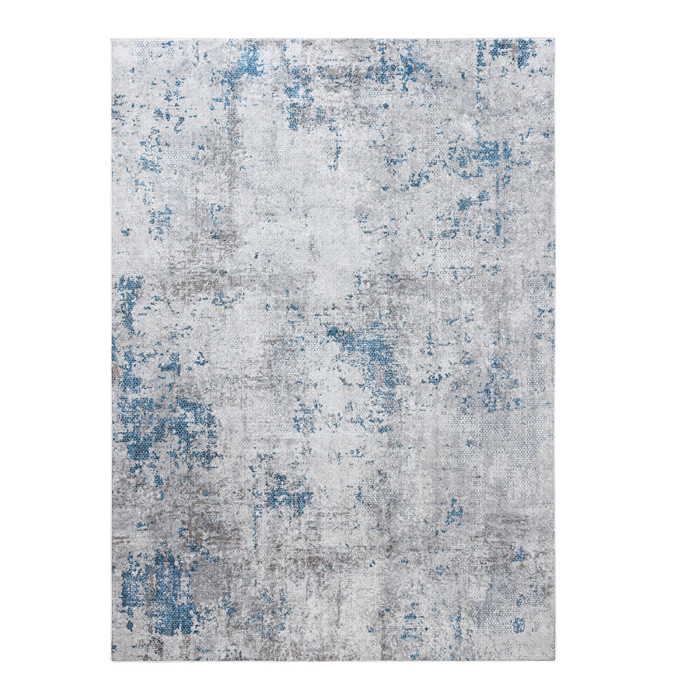 Sare By Kaşmir Halı Abstrract Blue Yıkanabilir Kaymaz Taban 80x150 cm görseli 2