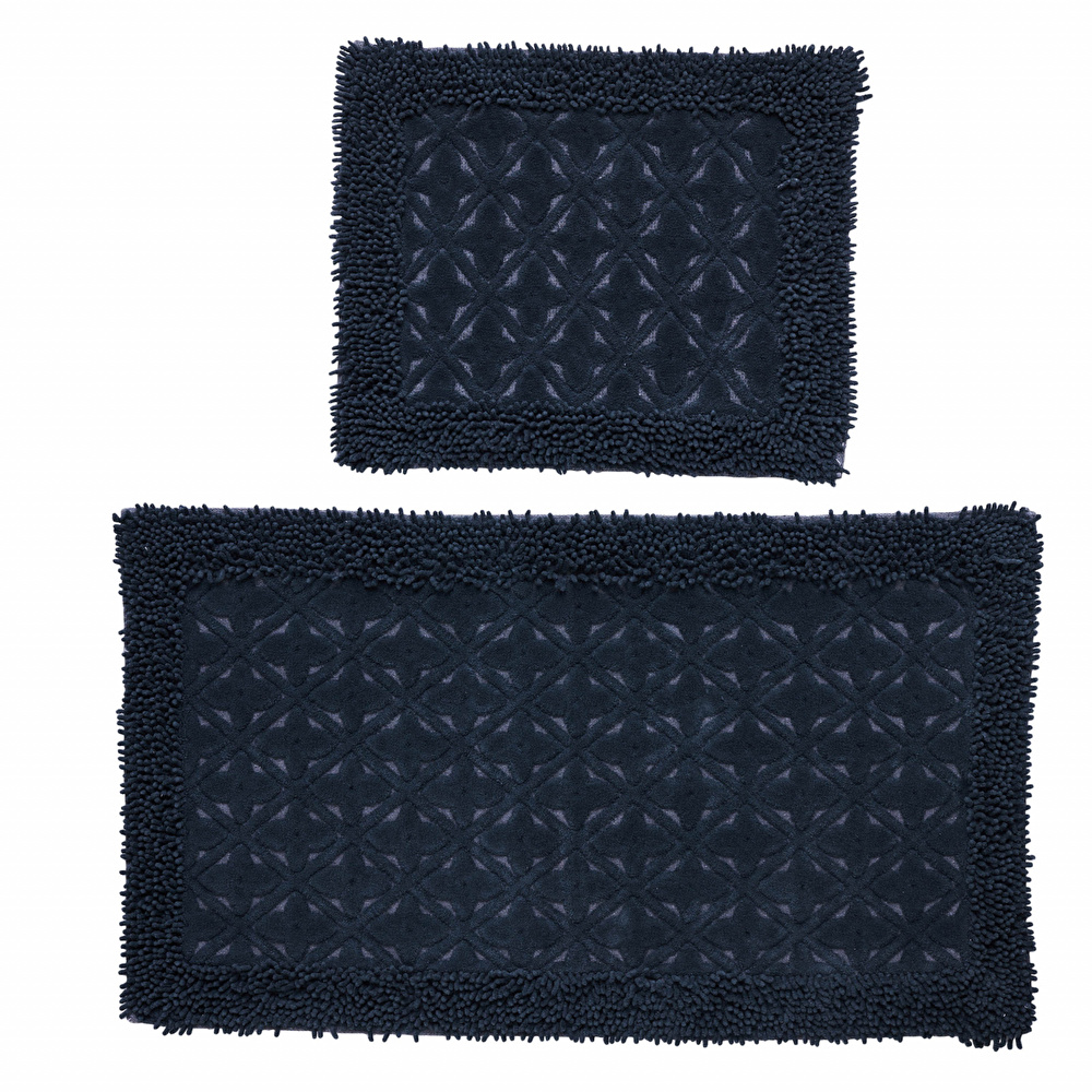 Kaşmir Home Anders 2li Pamuk Banyo Paspası Antrasit 60x100 cm-50x60 cm görseli 1