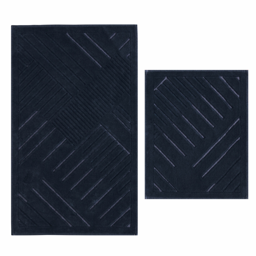 Kaşmir Home Bergen 2li Pamuk Banyo Paspası Antrasit 60x100 cm-50x60 cm görseli 1