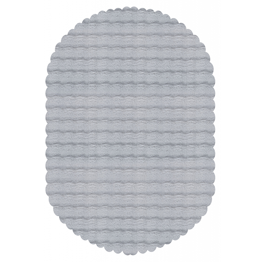 Kaşmir Halı 7/24 Cosy Premium Bubble Açık Gri Oval 100x150 cm görseli 2