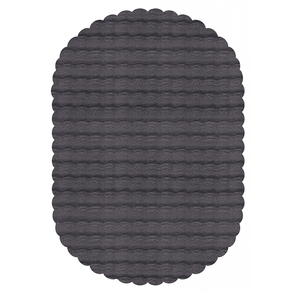 Kaşmir Halı 7/24 Cosy Premium Bubble Antrasit Oval 80x150 cm görseli 2
