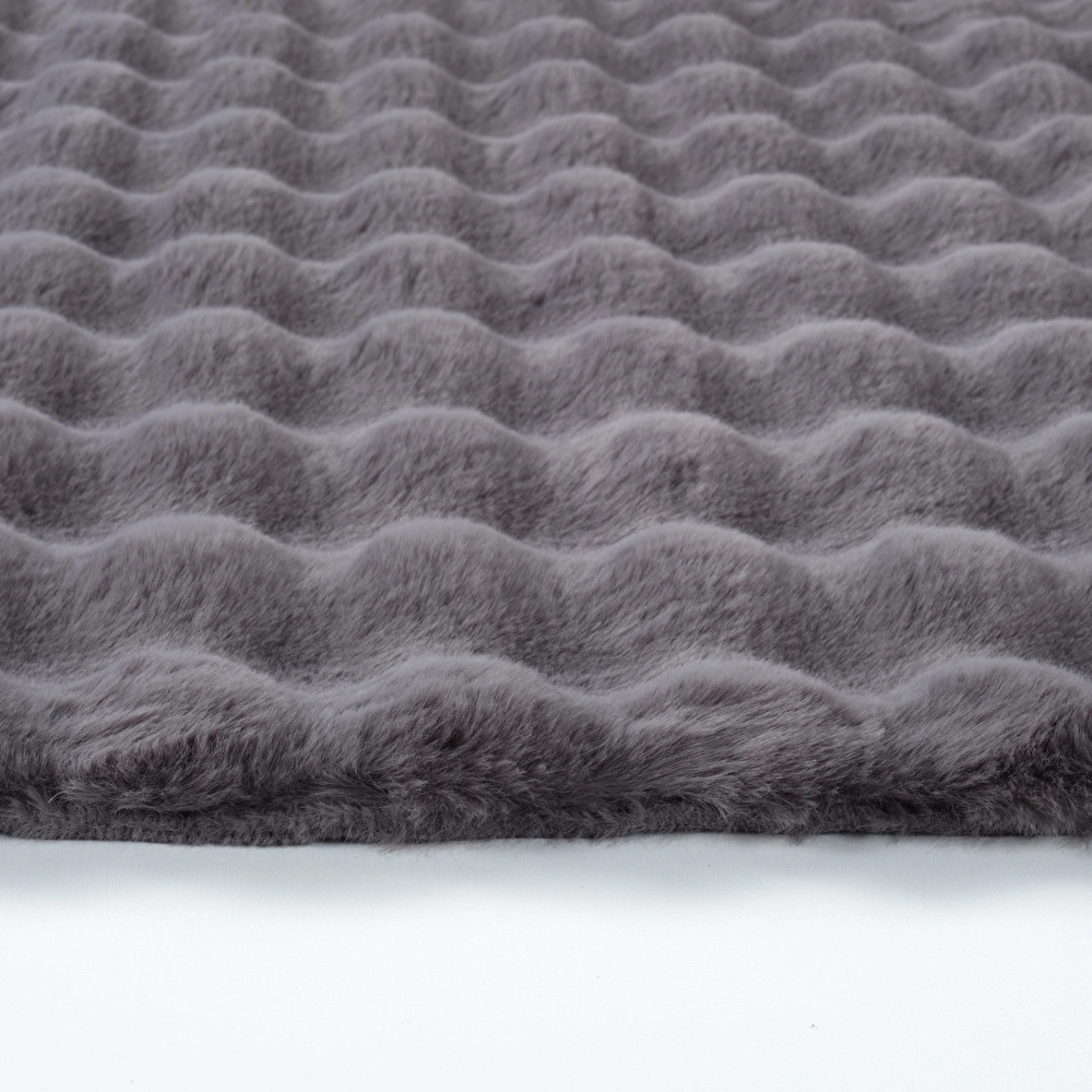 Kaşmir Halı 7/24 Cosy Premium Bubble Antrasit Oval 80x150 cm görseli 4
