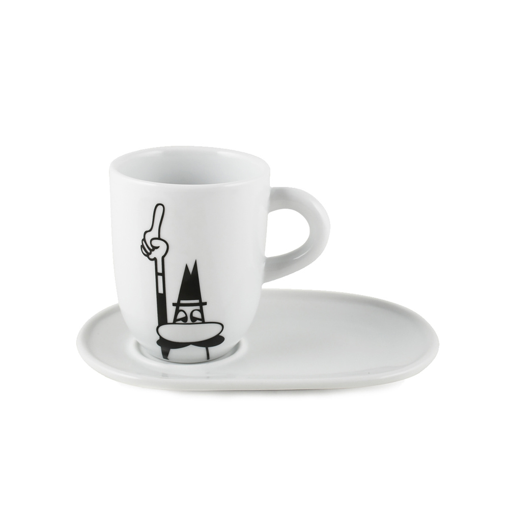 Bialetti Porselen Mug Omino Con Piattino görseli 1