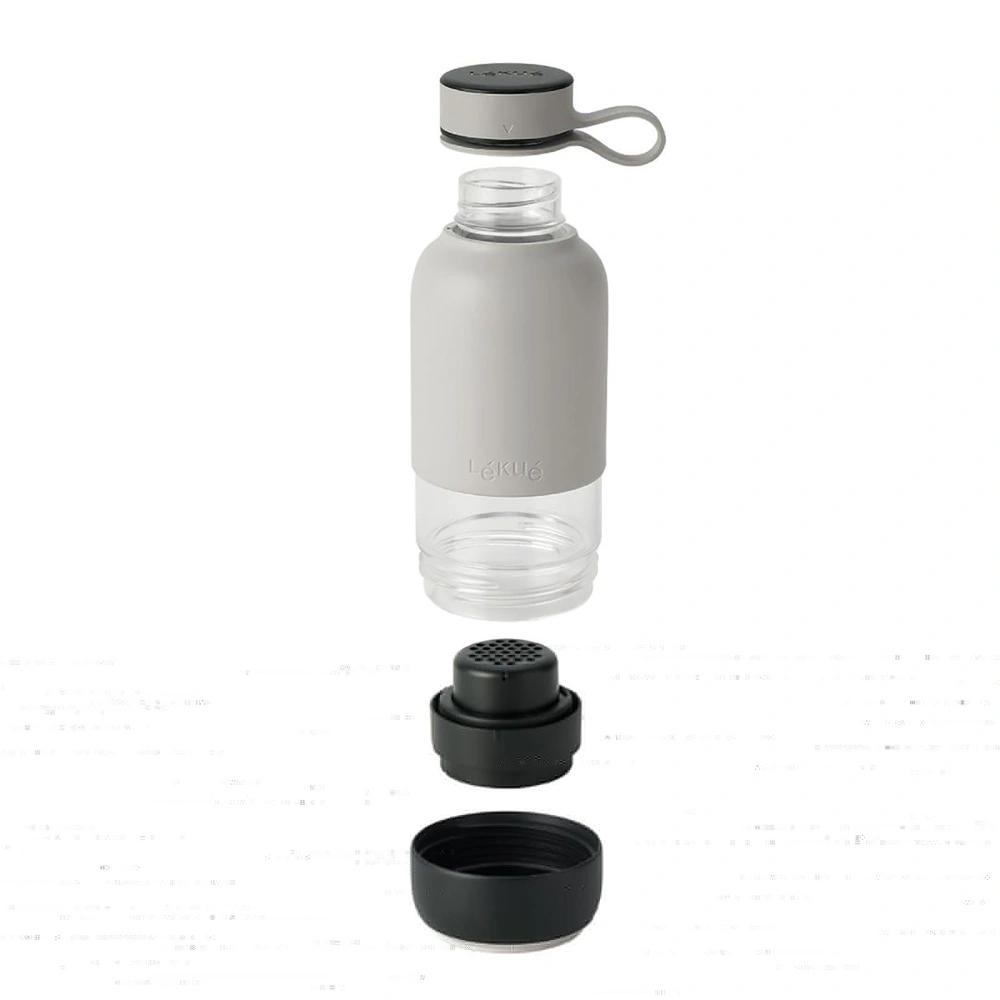 Lekue To Go Filtreli Su Şişesi 600 ml Gri görseli 2