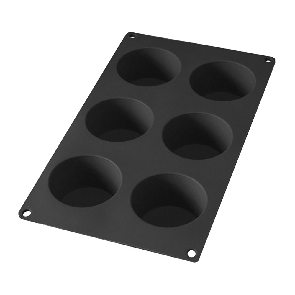 Lekue 6 Bölmeli Siyah Silikon Muffin Kalıbı 30X17,5X3,99 cm görseli 1