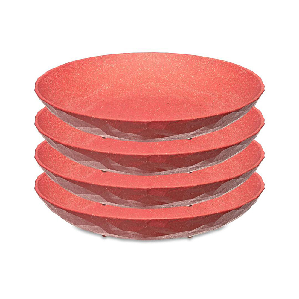 Koziol 4'lü Tabak 22 cm Mercan görseli 1