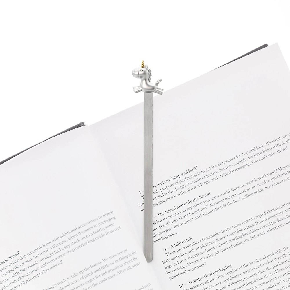 Metalmorphose Unicorn Kitap Ayracı Gümüş görseli 3