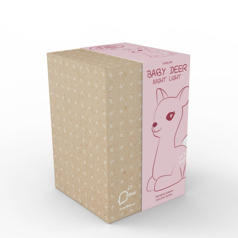 Dhink Geyik Gece Lambası 11x9x16 cm Pembe görseli 7
