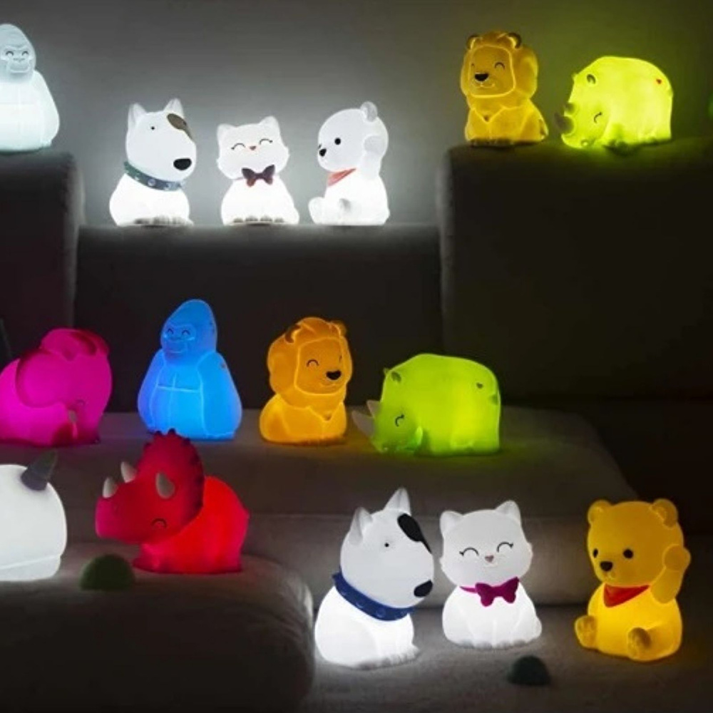 Dhink Kedi Tosh Silikon Gece Lambası 14x10x9 cm Beyaz görseli 8