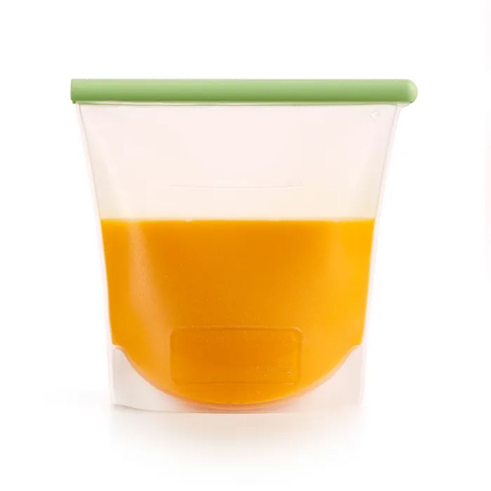 Lekue Silikon Saklama Çantası 1500 ml Yeşil-Şeffaf görseli 1