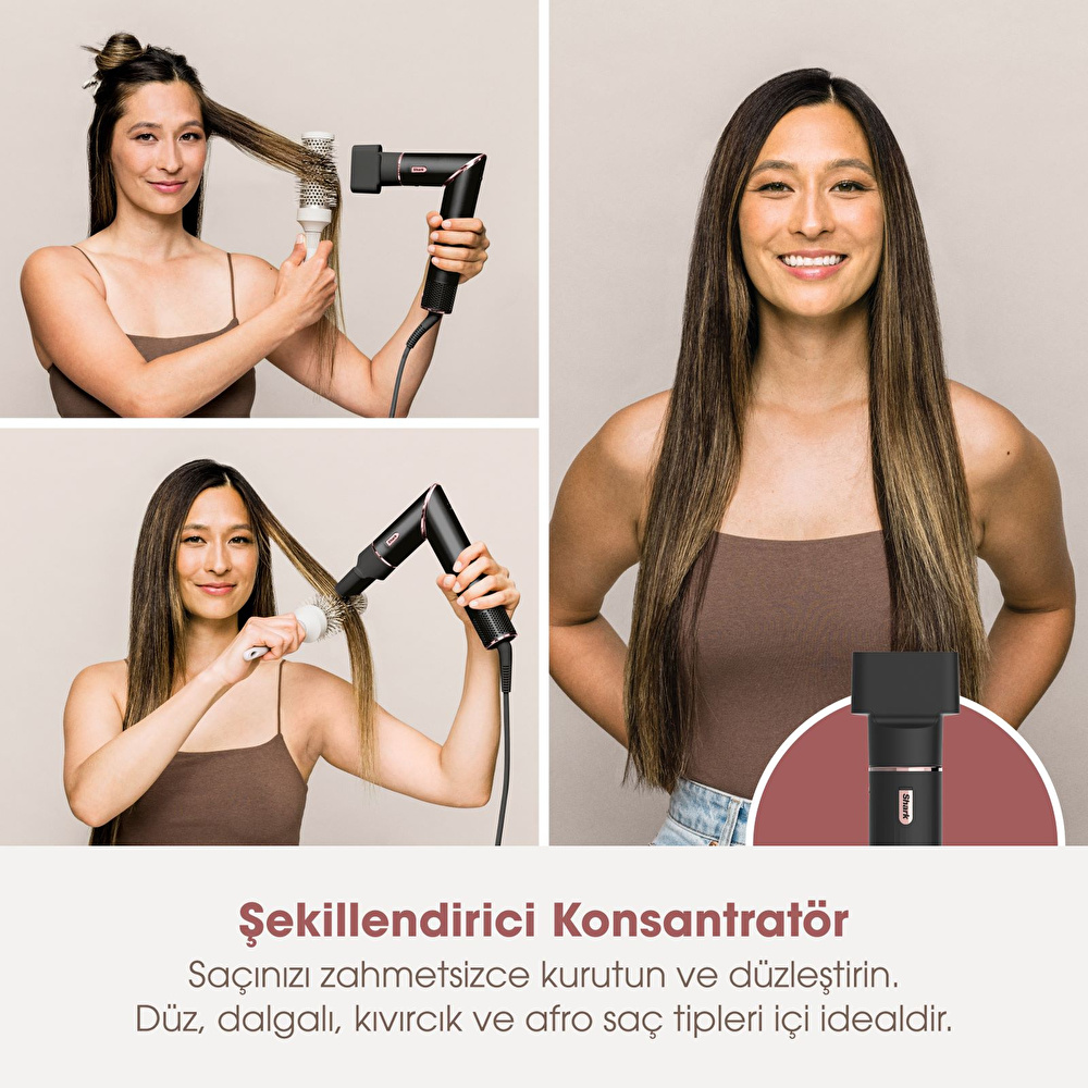 Shark FlexStyle 5-in-1 Air Saç Kurutma Ve Şekillendirme Sistemi+Saklama Kutusu - Siyah Gold görseli 5