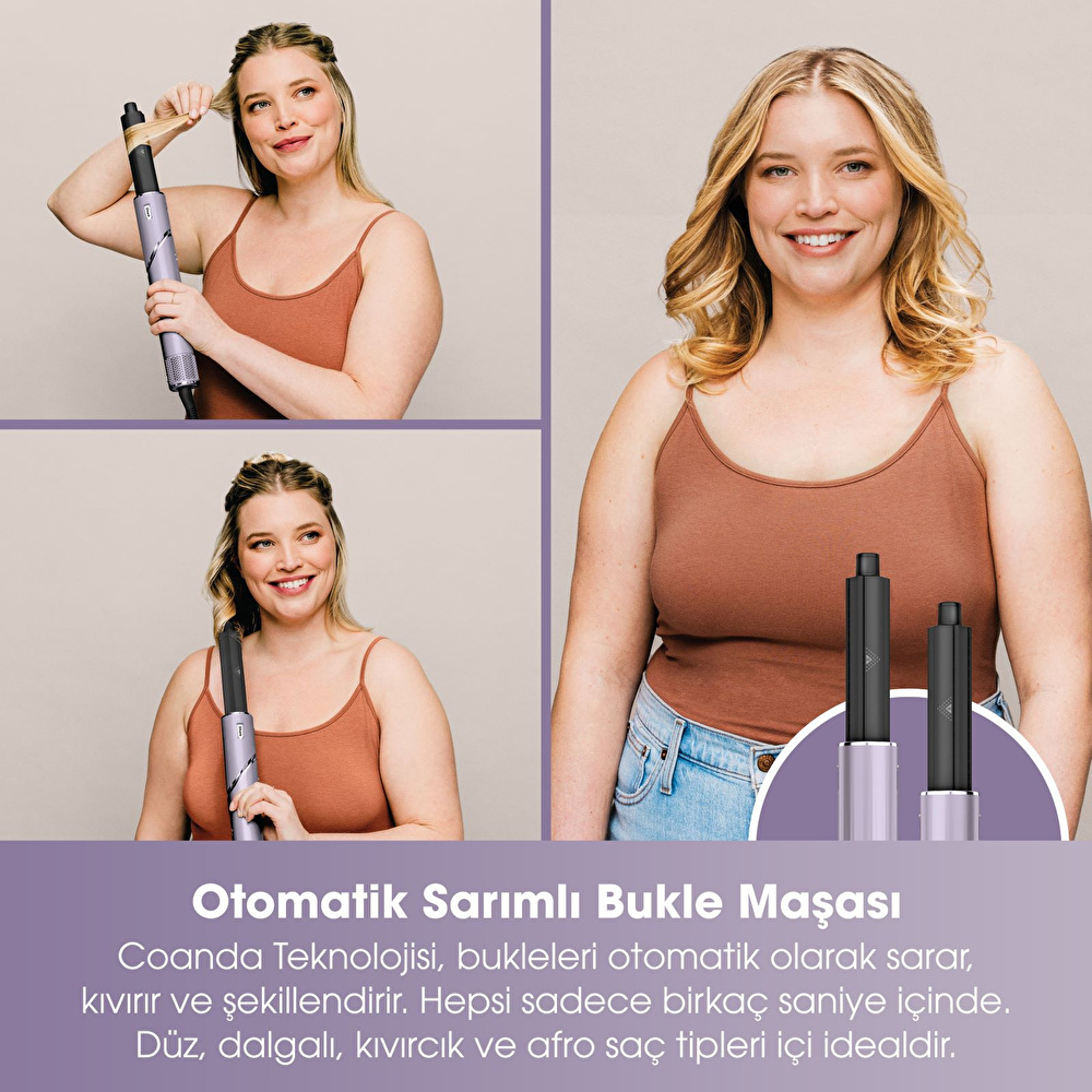 Shark FlexStyle 5-in-1 Air Styler and Hair Dryer with Storage Case - Lila görseli 3
