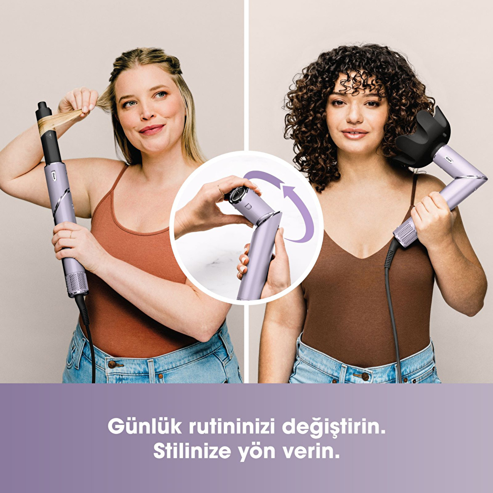 Shark FlexStyle 5-in-1 Air Styler and Hair Dryer with Storage Case - Lila görseli 7