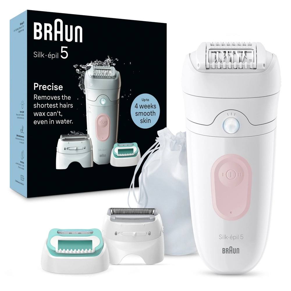 Braun SE 5050 Silk Epil 5 Islak ve Kuru Kalıcı Pürüzsüz Cilt Epilasyon Cihazı Flamingo Pembe görseli 1