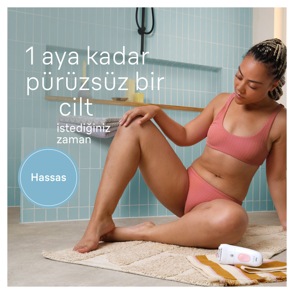 Braun SE 5050 Silk Epil 5 Islak ve Kuru Kalıcı Pürüzsüz Cilt Epilasyon Cihazı Flamingo Pembe görseli 2