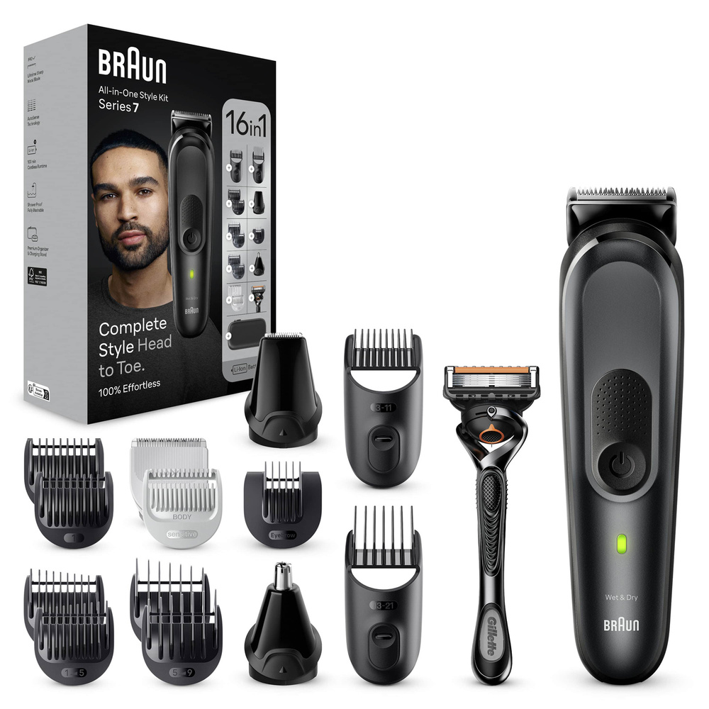 Braun Series 7 MGK7470 Hepsi Bir Arada Şekillendirme Seti 16 sı 1 Arada Erkek Bakım Kiti görseli 1
