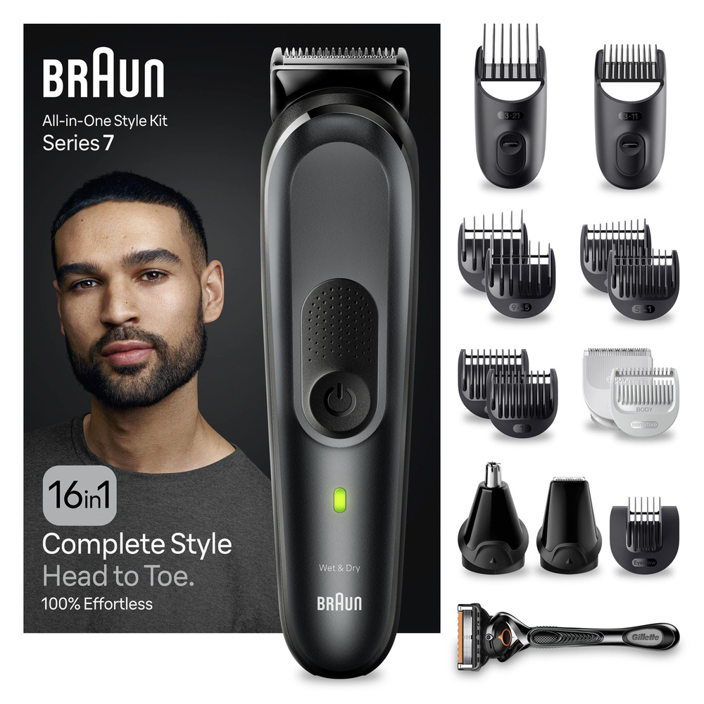 Braun Series 7 MGK7470 Hepsi Bir Arada Şekillendirme Seti 16 sı 1 Arada Erkek Bakım Kiti görseli 9