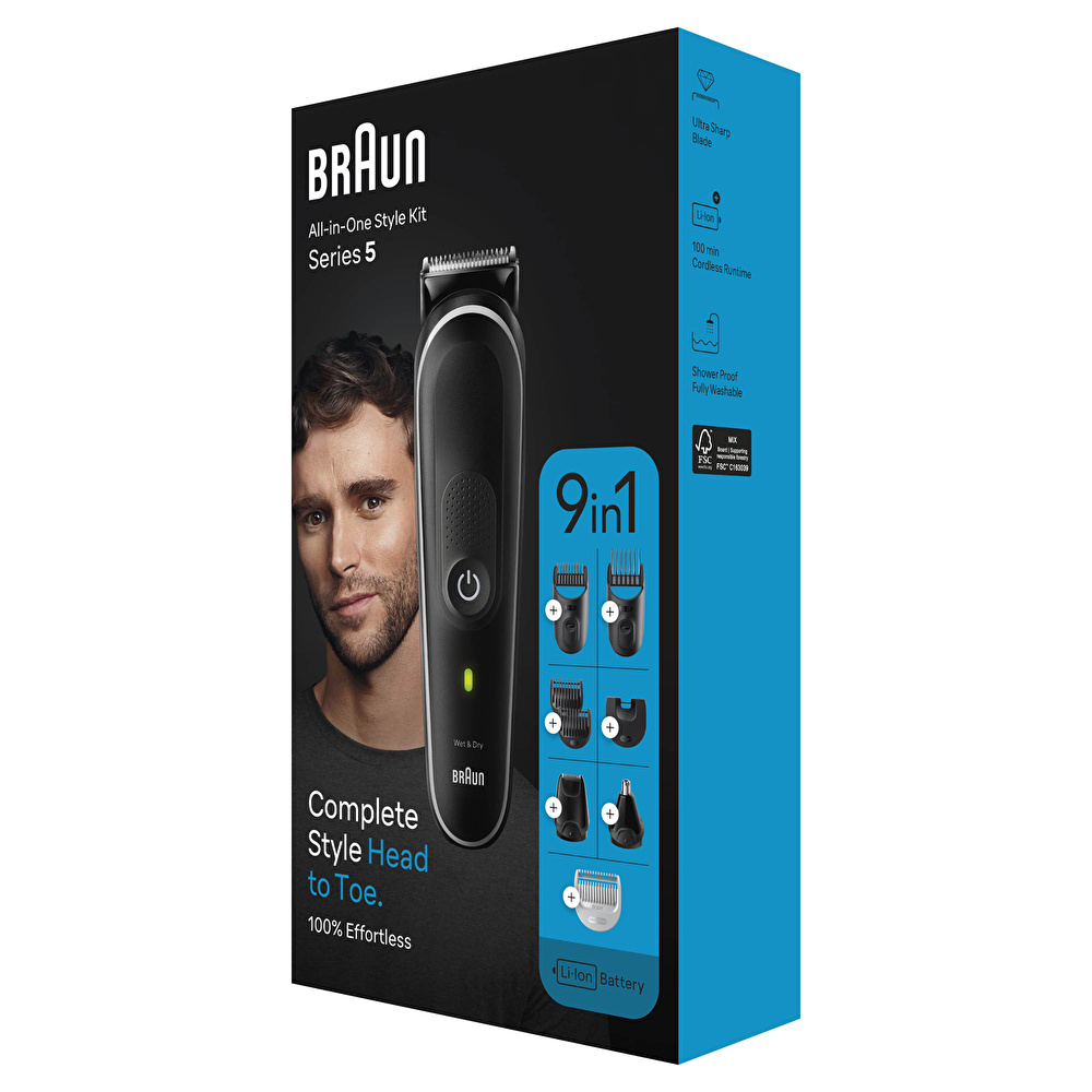 Braun Series 5 MGK5420 Hepsi Bir Arada Şekillendirme Seti 9'u 1 Arada Erkek Bakım Kiti görseli 7