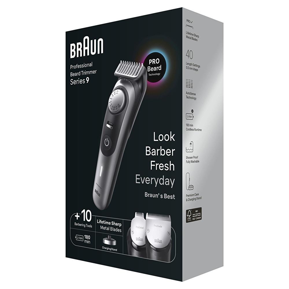 Braun Series 9 BT9420 Profesyonel Saç&Sakal Düzeltici Berber Araçları Dahil görseli 7