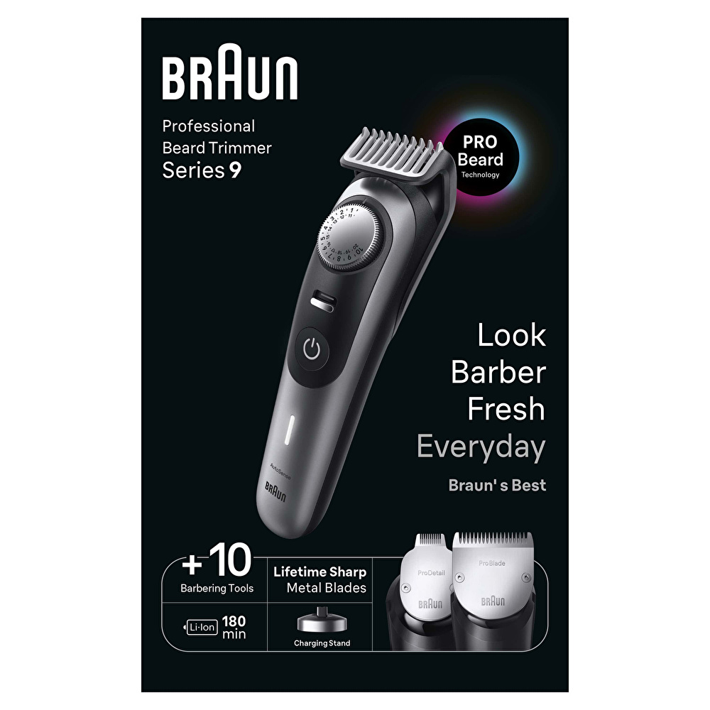 Braun Series 9 BT9420 Profesyonel Saç&Sakal Düzeltici Berber Araçları Dahil görseli 8