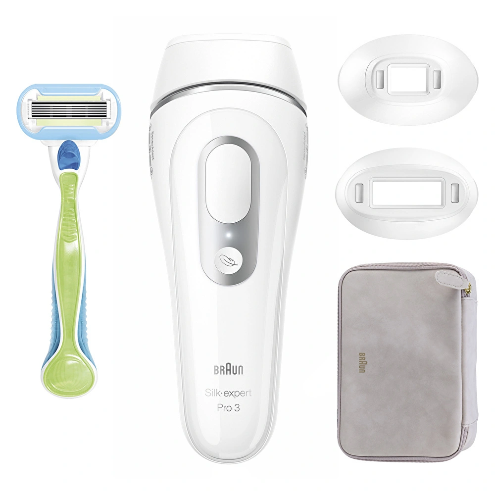 Braun IPL Silk Expert Pro 3 Evde Tüy Alma Çanta Venus Tıraş Makinesi 2 Başlık ile PL3132 Beyaz Gümüş görseli 7