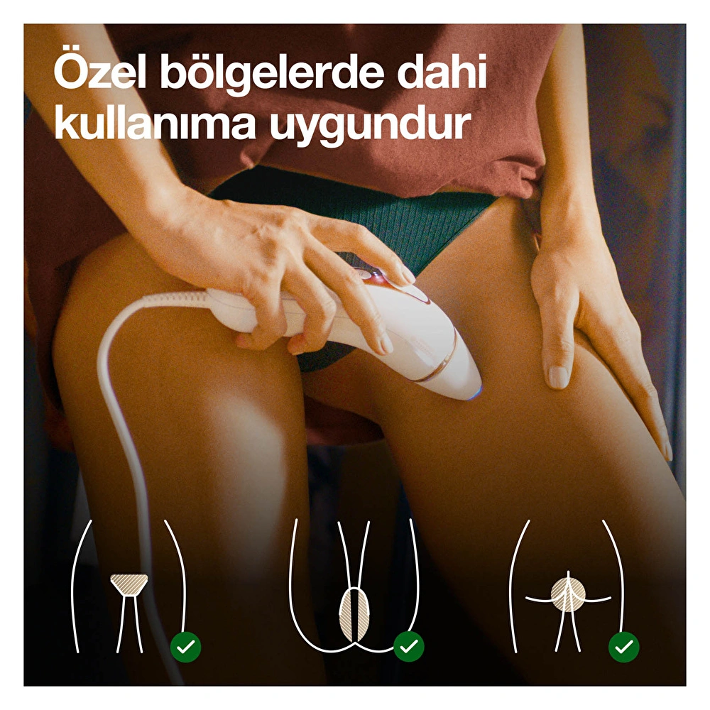 Braun Ipl Silk Expert Pro 5 Evde Tüy Alma Çantası Hediyeli Lazer Epilasyon Aleti Beyaz Gold görseli 7