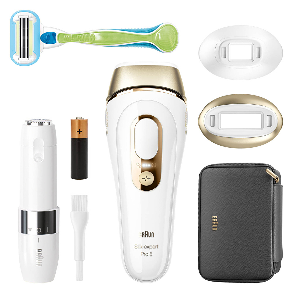 Braun Ipl Silk Expert Pro 5 Evde Tüy Alma Çantası Hediyeli Lazer Epilasyon Aleti Beyaz Gold görseli 8