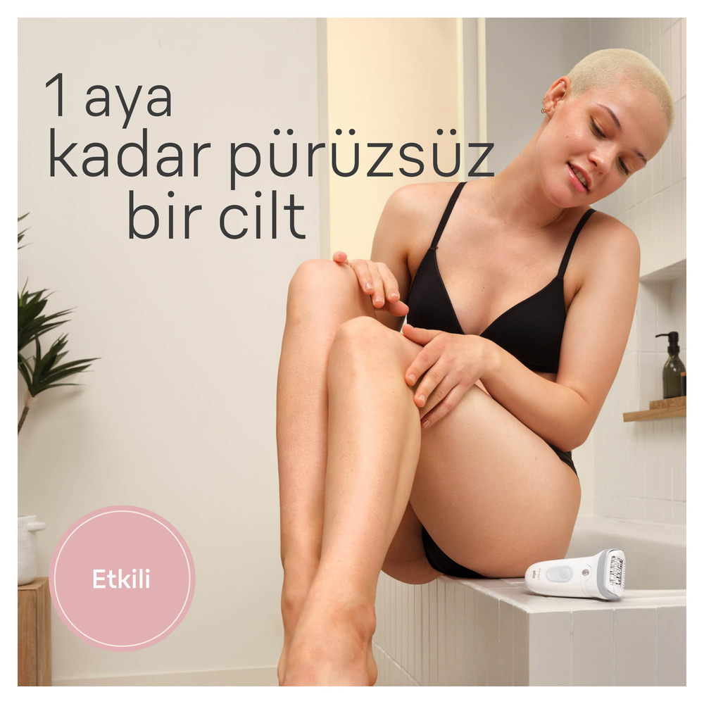 Braun SE 7041 Silk Epil 7 Islak ve Kuru Kalıcı Pürüzsüz Cilt Epilasyon Cihazı Beyaz görseli 3