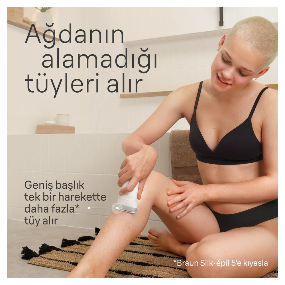 Braun SE 7041 Silk Epil 7 Islak ve Kuru Kalıcı Pürüzsüz Cilt Epilasyon Cihazı Beyaz görseli 4