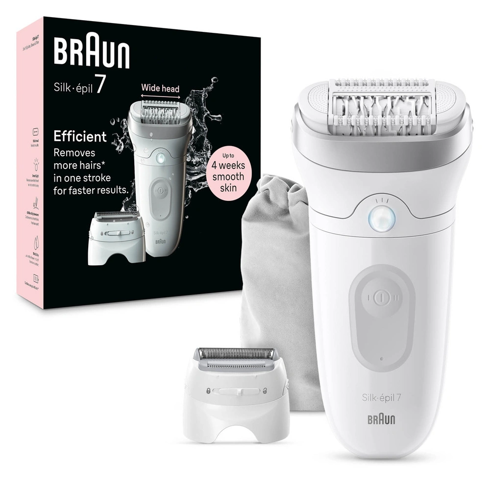 Braun SE 7041 Silk Epil 7 Islak ve Kuru Kalıcı Pürüzsüz Cilt Epilasyon Cihazı Beyaz görseli 1