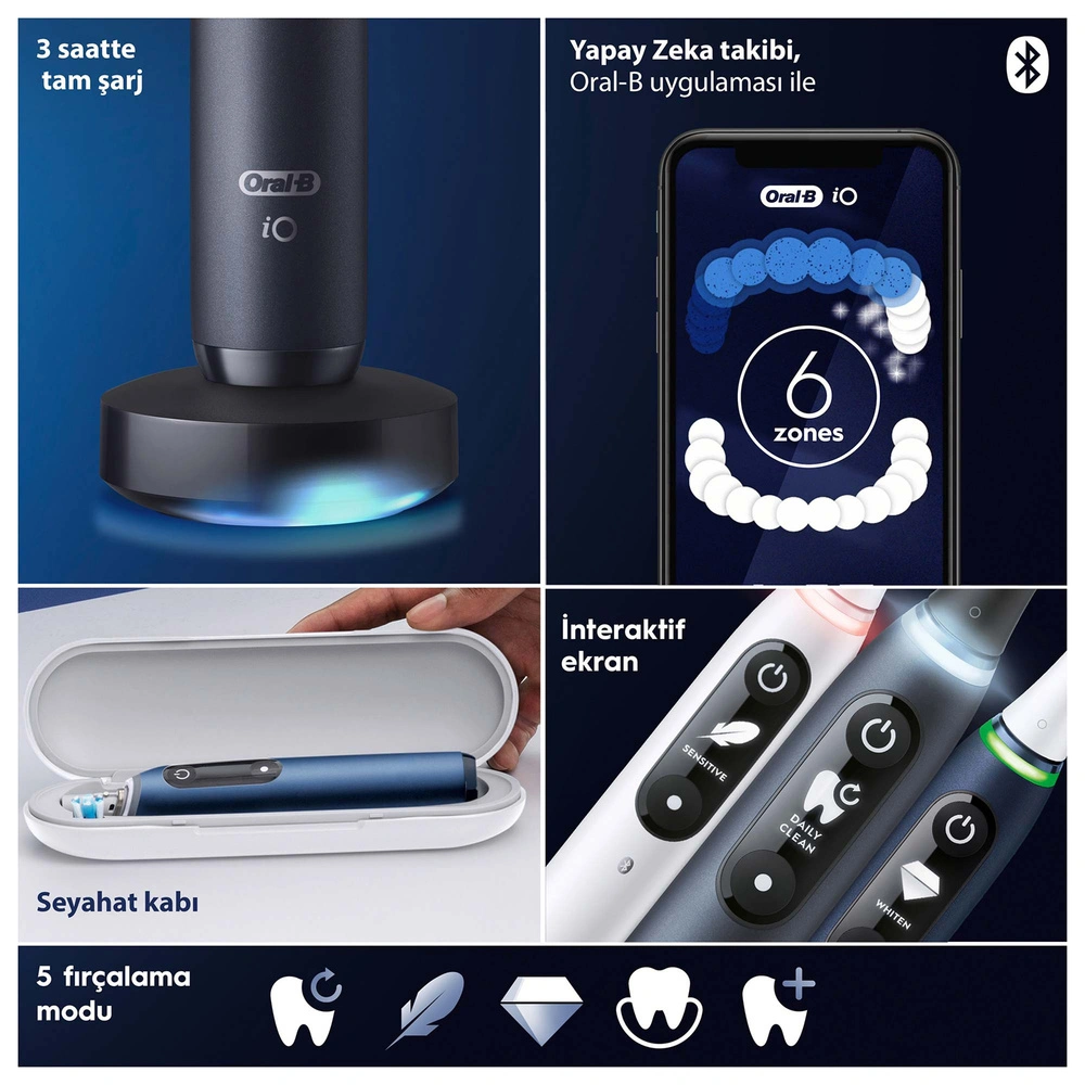 Oral B iO 7 Şarjlı Diş Fırçası Lacivert görseli 4